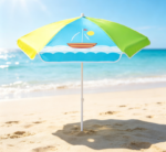 Kids' Beach Umbrella – Colorful Sailboat Pattern – Portable Sunshade