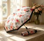 Vintage Rose Floral Sun Umbrella – Stylish Women's Dual-Use (Sun/Rain) Umbrella - Image 2