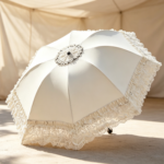Lace-Trimmed Sun Umbrella – Lolita-Style Princess Parasol – Vintage UV-Blocking Folding Umbrella