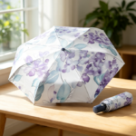 Watercolor Wisteria Print Folding Parasol