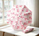 Girlish Pink Bow-Print Folding Parasol