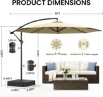 Beige Cantilever Patio Umbrella for Seaside Pools & Villa Courtyards - Image 2