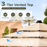 Double-Tiered Center-Pole Patio Umbrella – Modern Villa & Garden Outdoor Shade - Image 2