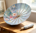 Oil Painting Floral Style 16-Rib Vintage Folding Parasol - Image 2