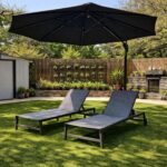 Large Black Cantilever Patio Umbrella – Ideal for Backyard Loungers & Outdoor Shade