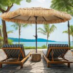 Seaside Poolside Cantilever Patio Umbrella – Large Offset Outdoor Umbrella
