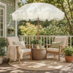 LED-Illuminated Cantilever Patio Umbrella – Large Offset Umbrella for Nighttime Use